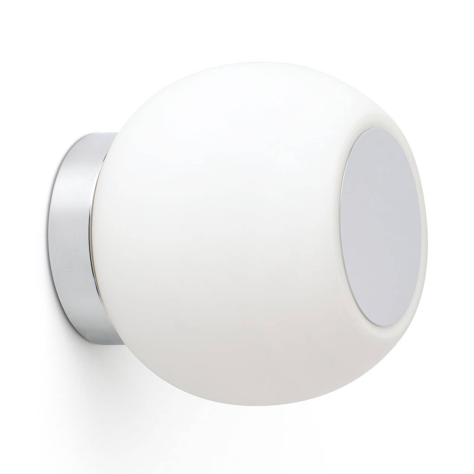 LED-vegglampe Moy i krom med glasskjerm