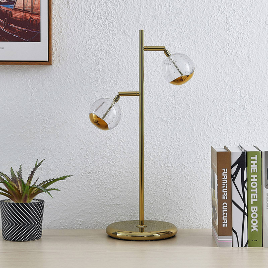 Lucande Kilio LED-bordlampe, dimbar, i gull