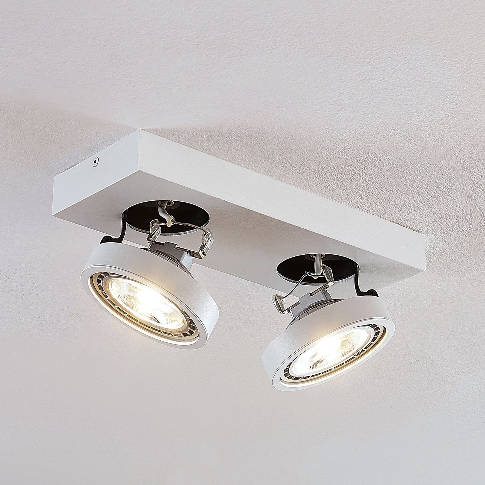 LED-taklampe Negan i hvit, 2 lyskilder
