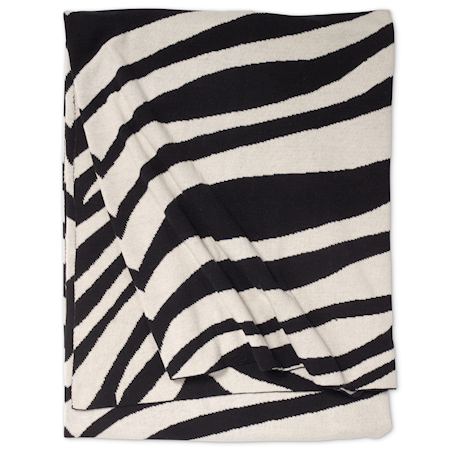 Pledd Zebra 130 x 170 cm - Svart
