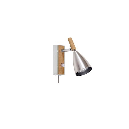 Frank 2.0 Vegglampe Alu/Eik LED Dimbar 3 W