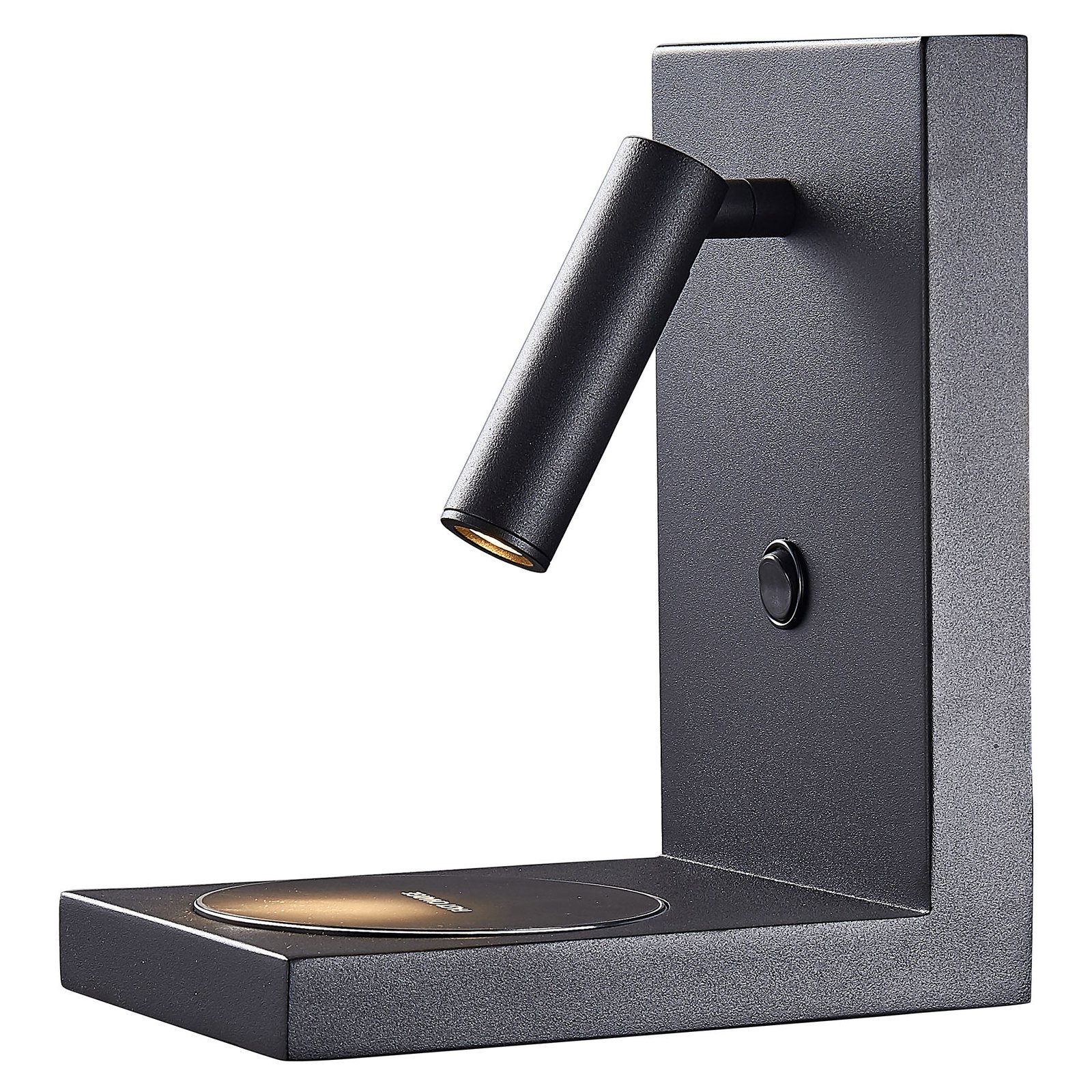 Zanzibar LED-vegglampe med leselampe, svart