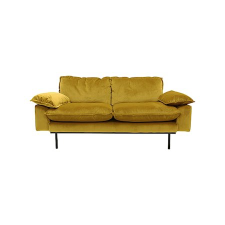 Retro Sofa Fløyel 2-seter Oransje/Gul