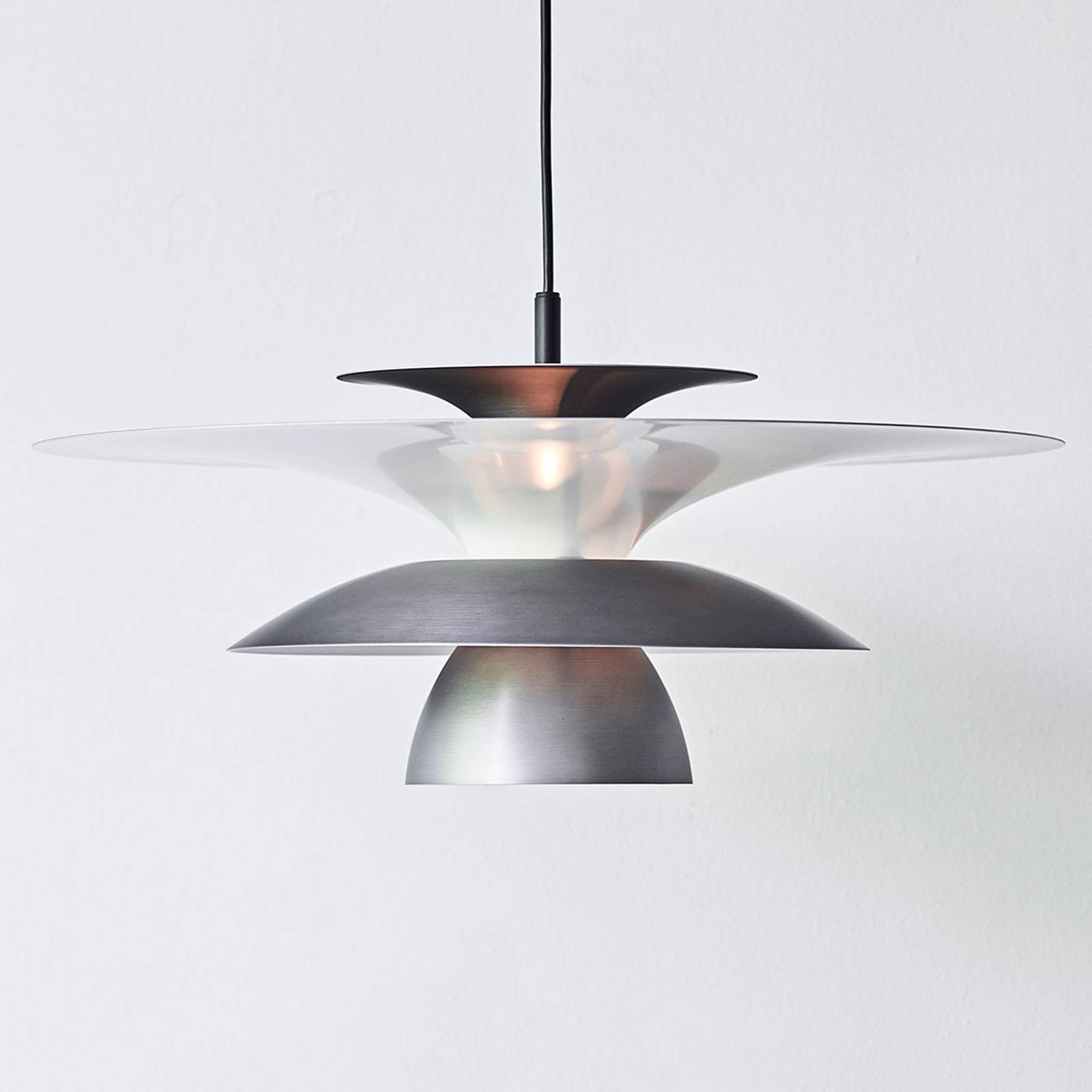 LED-pendellampe Picasso 1 lyskilde Ø 38cm oksidgrå