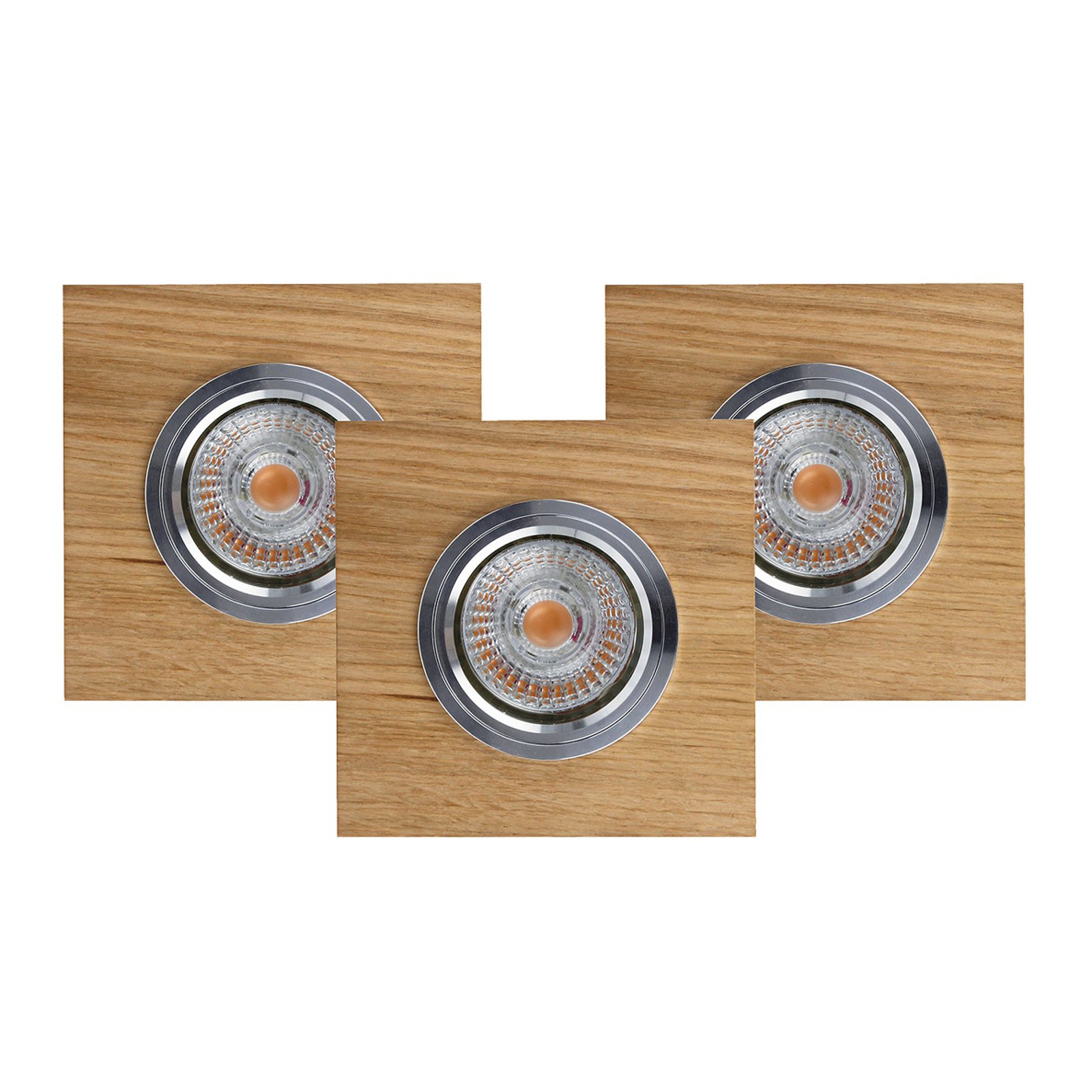 Innbygget taklampe LED Vitar, eik oljet, 3-er