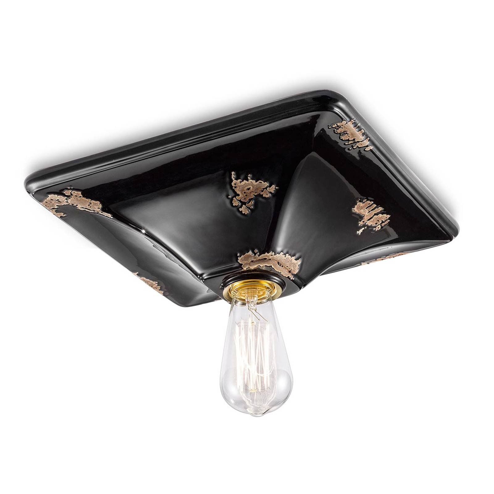 Taklampe i vintagestil C136 svart
