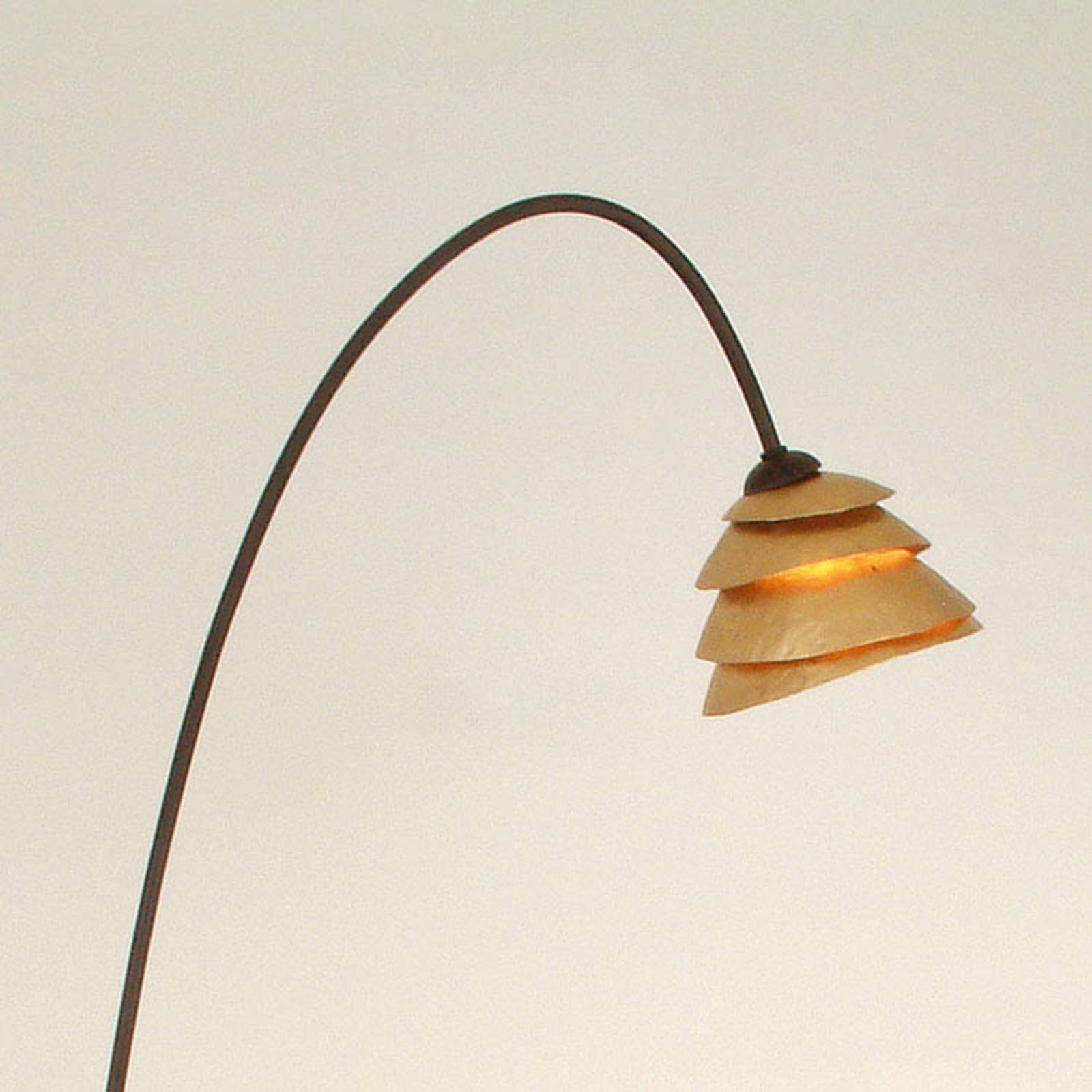 Grasiøs SNAIL stålampe med 1 lys, jern brun gull