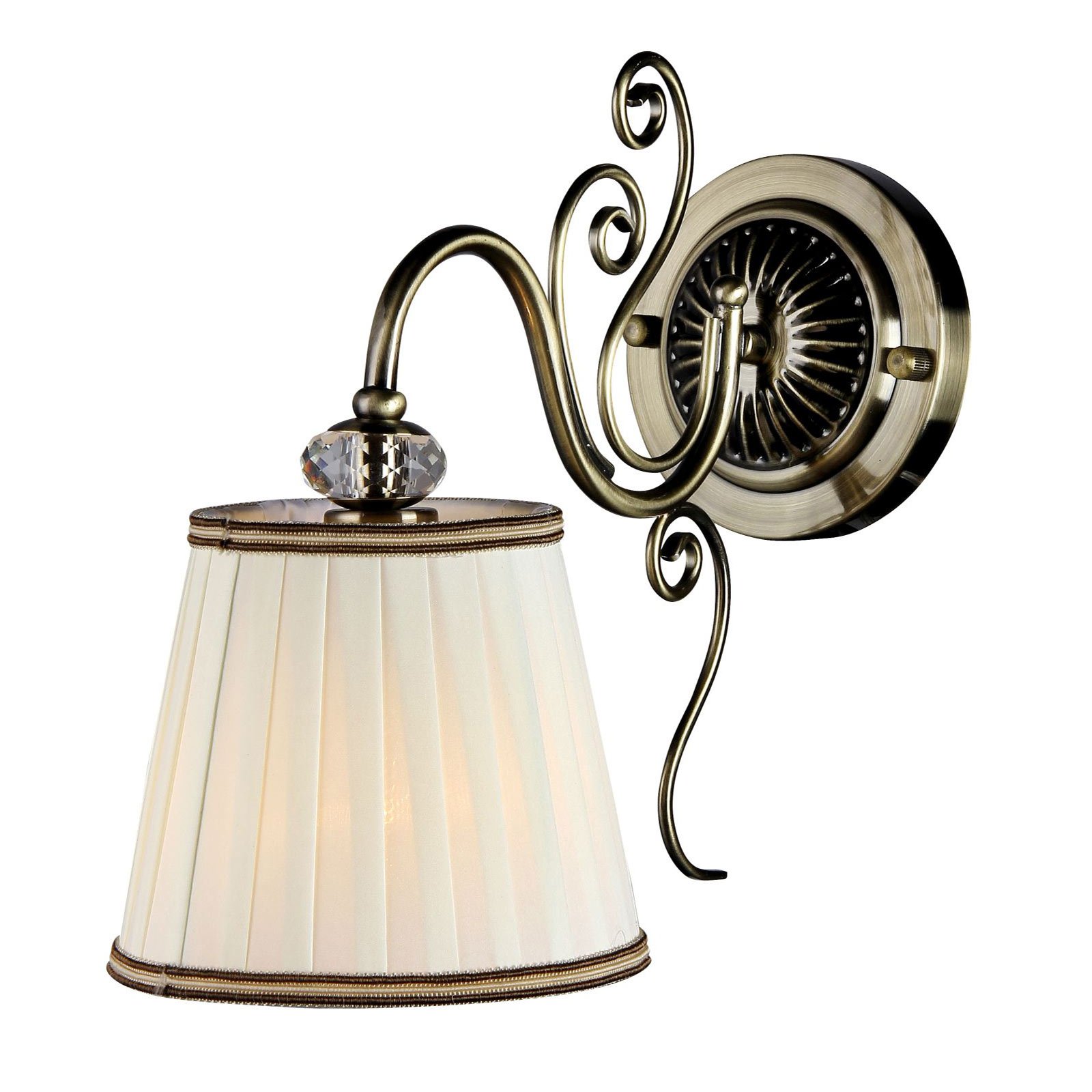 Vintage vegglampe med tekstilskjerm