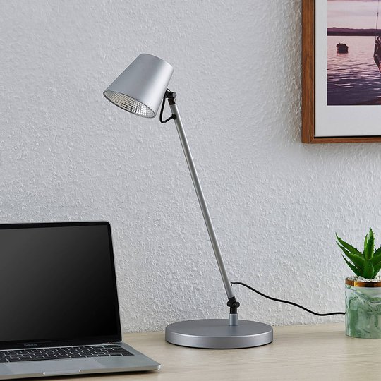 Lucande Kenala LED-bordlampe, sølv