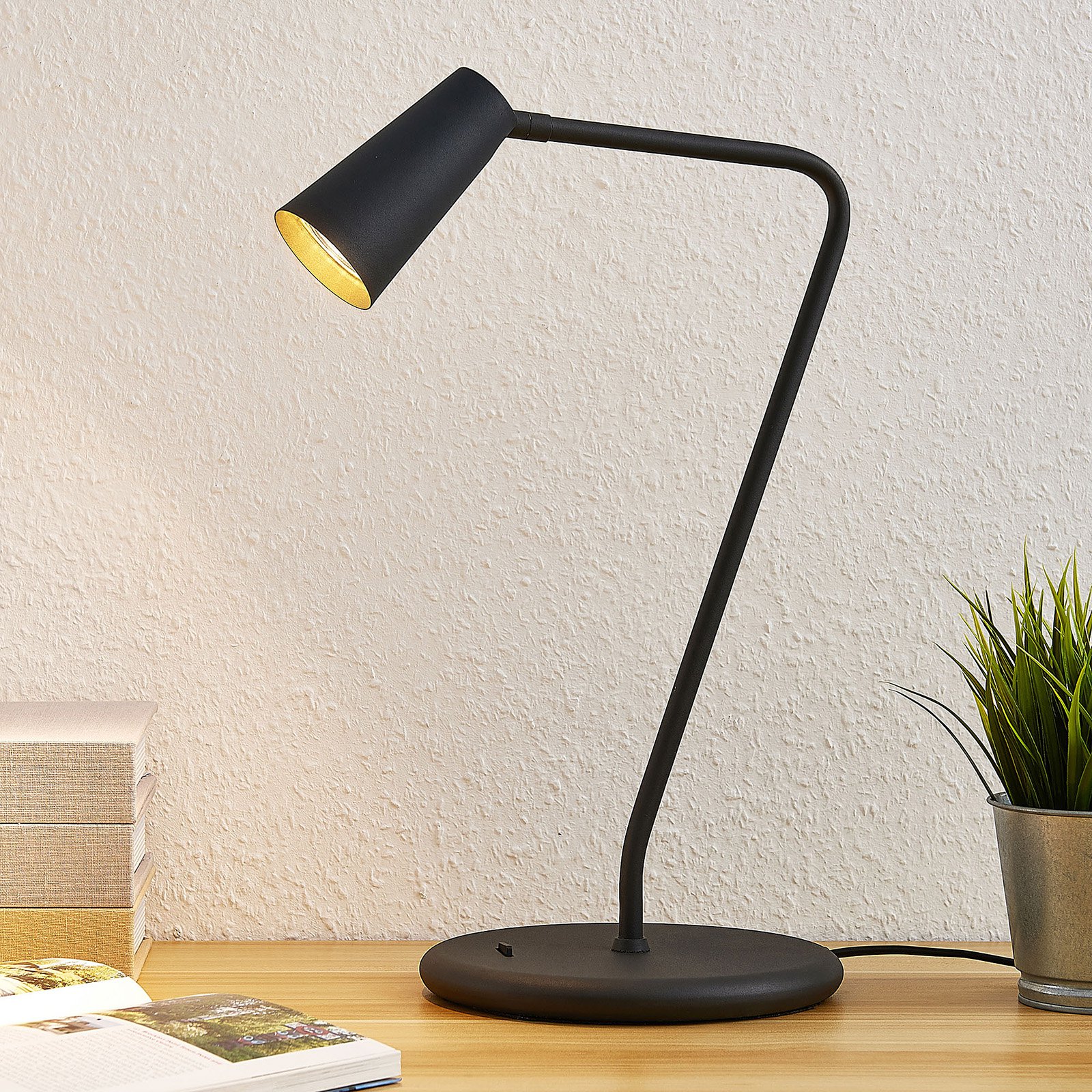 Lucande Angelina bordlampe, svart-gull