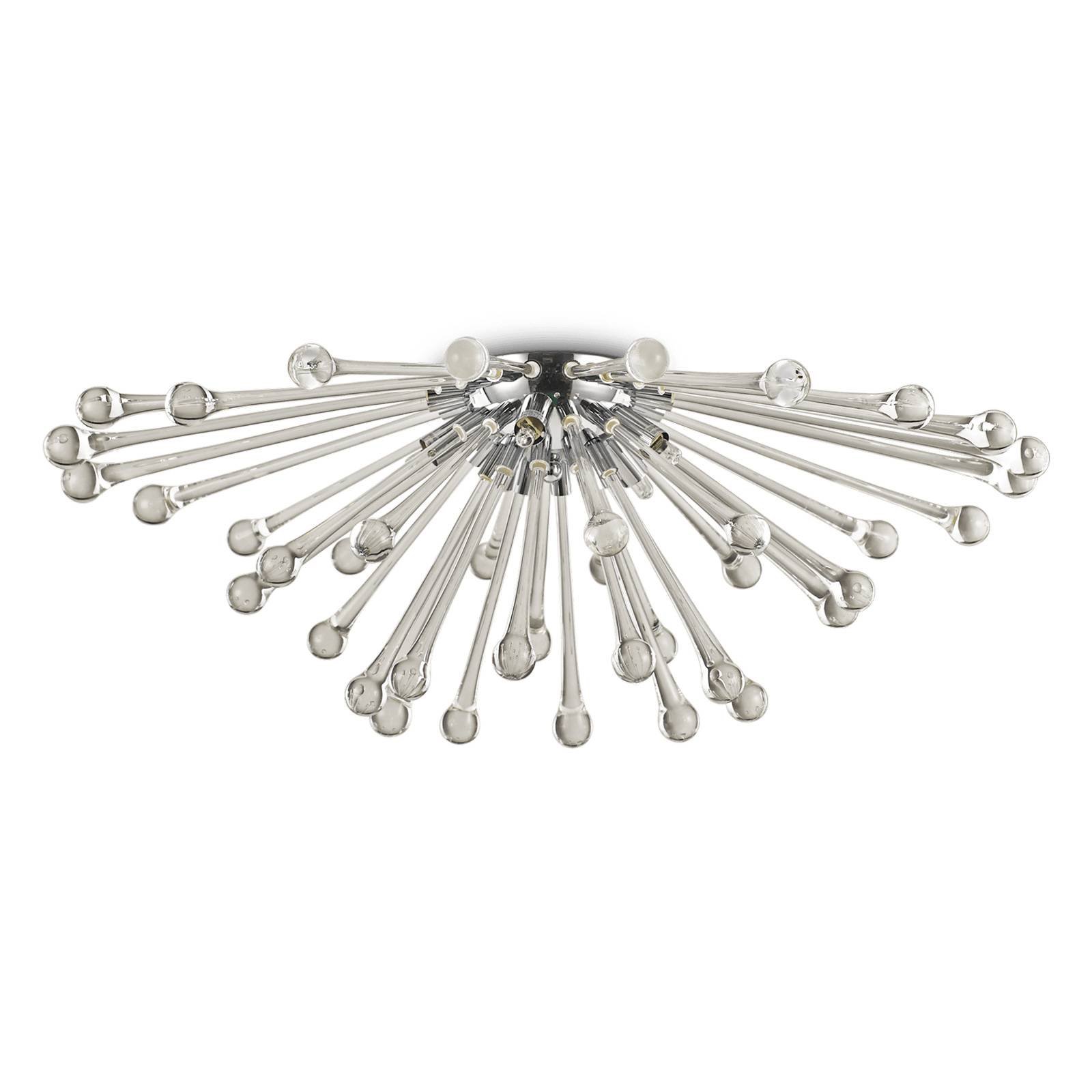 Taklampe Pauline med glassdråper, 5 lyskilder