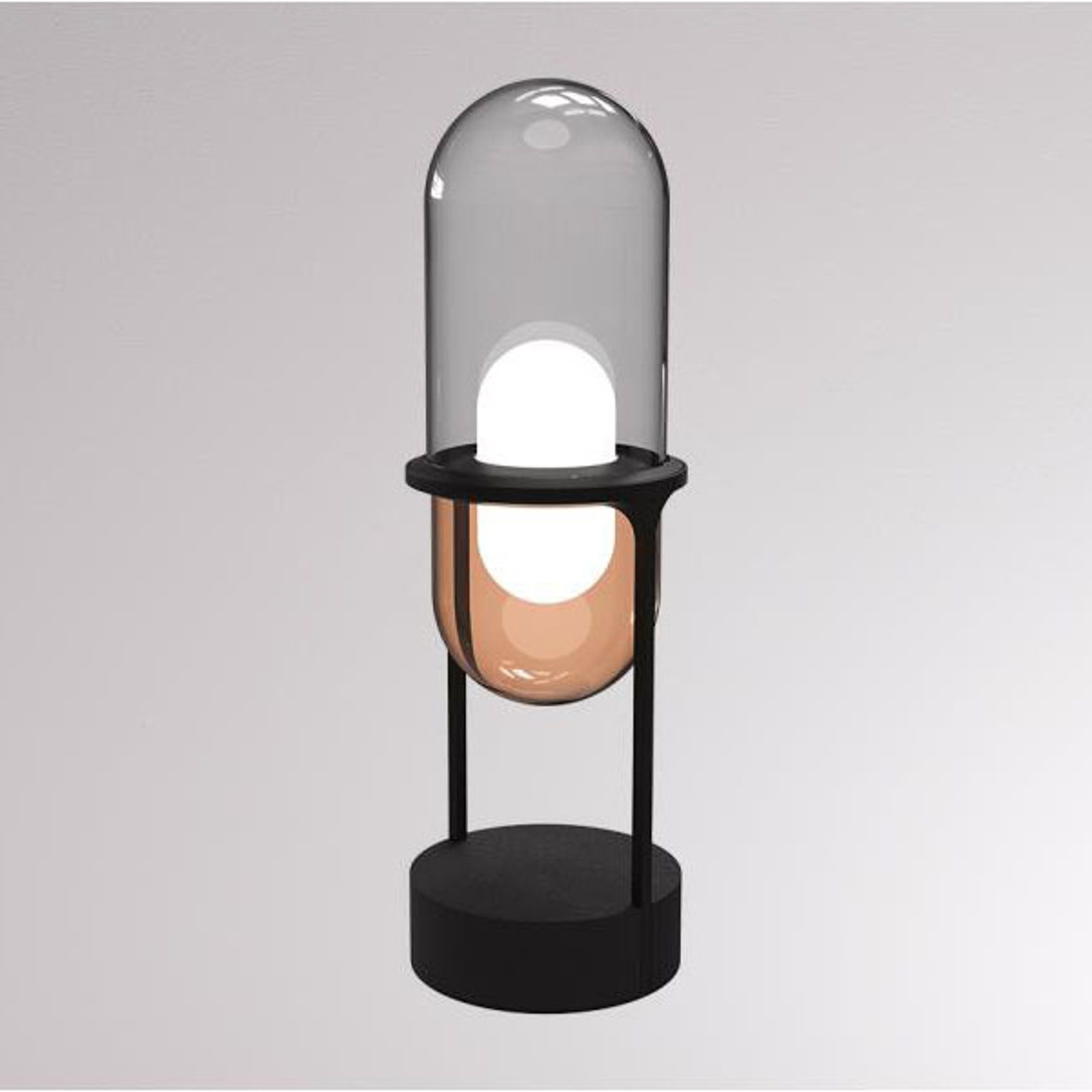 LOUM Pille LED-bordlampe grå/kobber