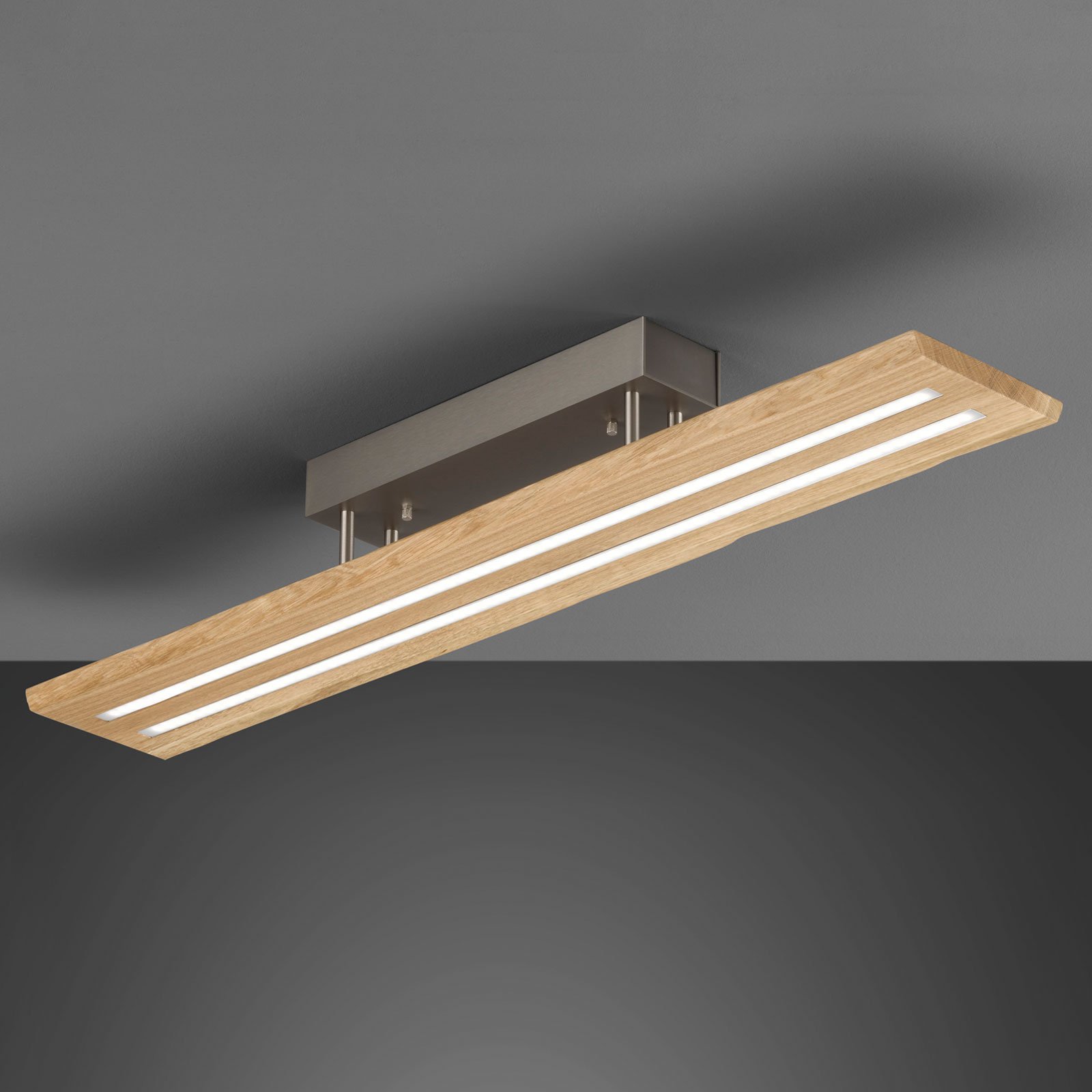 Trehvit LED taklampe Cyra, trestammeavrunding