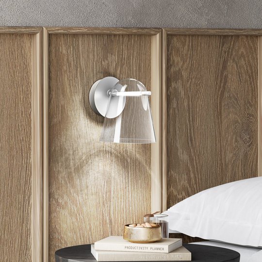 Prandina Sino W3 LED-vegglampe klar/matt hvit