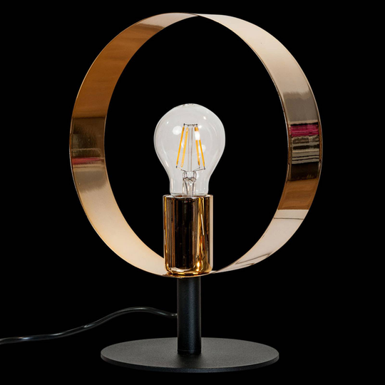 Bordlampe Mira av stål, gull
