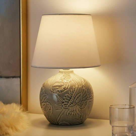 Pauleen Tender Love bordlampe – keramikk og stoff