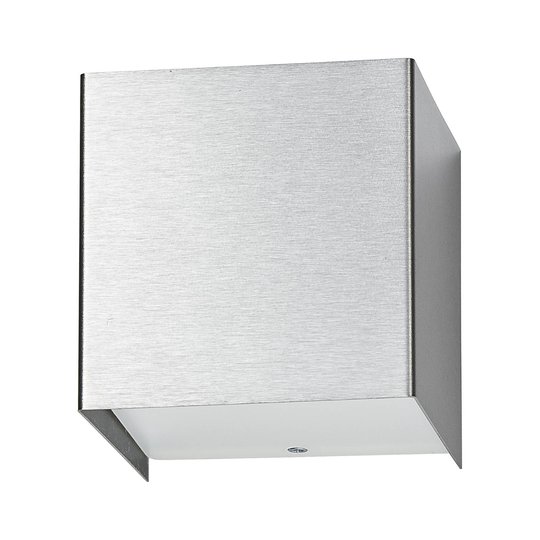 Cube vegglampe av stål, sølv
