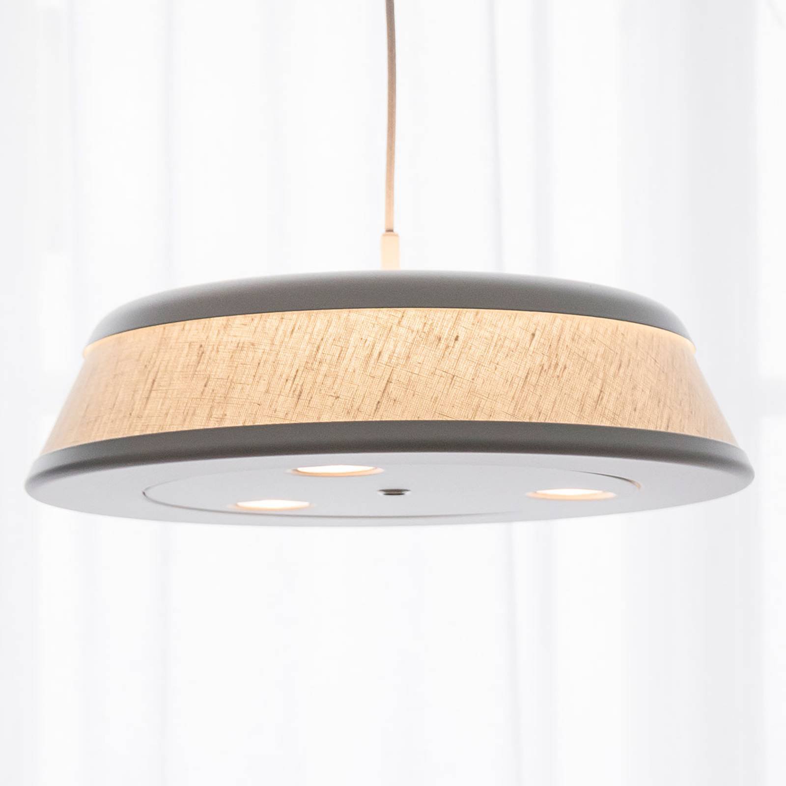 LED-hengelampe Vigo - Casambi, sølv/hvit