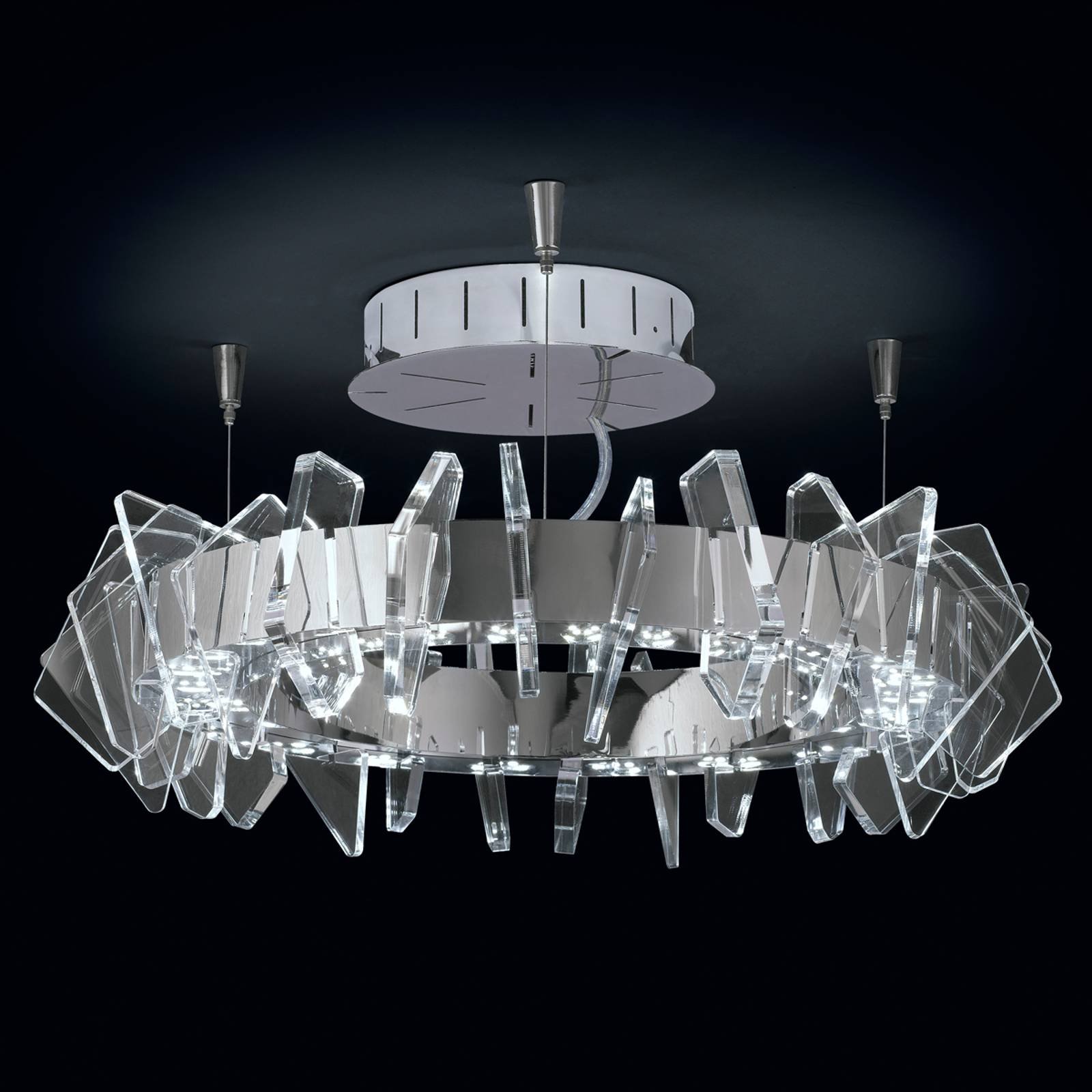 EOS ringformet LED-taklampe med glass