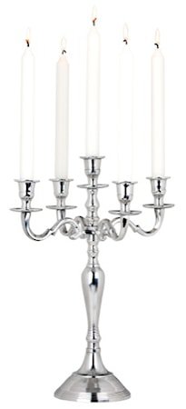 Kandelaber aluminium 5 arm høyde 40 cm