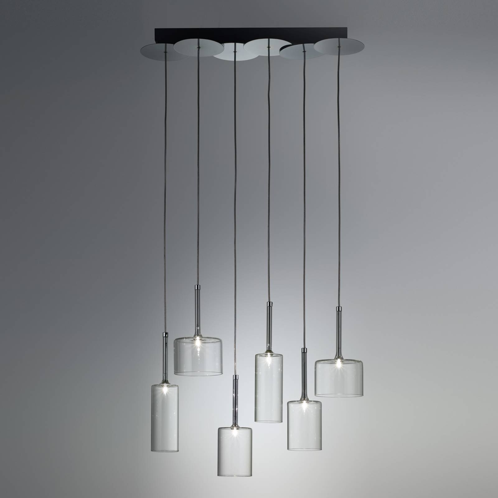 Glasspendellampe Spillray med 6 lyskilder