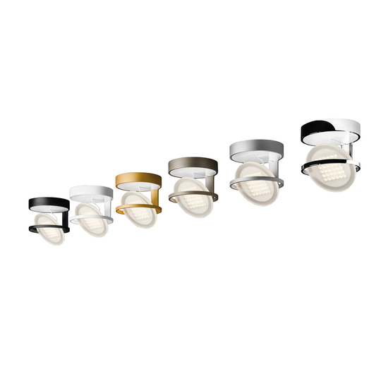 Nimbus Rim R 9 LED-taklampe Ø11cm 927 krom