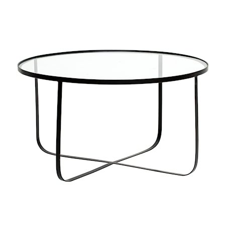 Harper Sofabord Glass/Svart 80cm