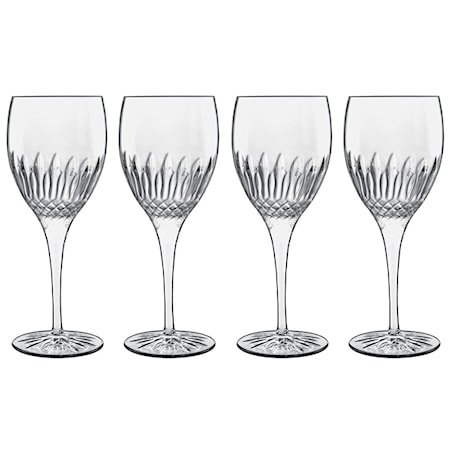 Diamante hvitvinsglass 4 stk. klar 38 cl Ø 8,5 cm H 21,5 cm Luigi Bormioli