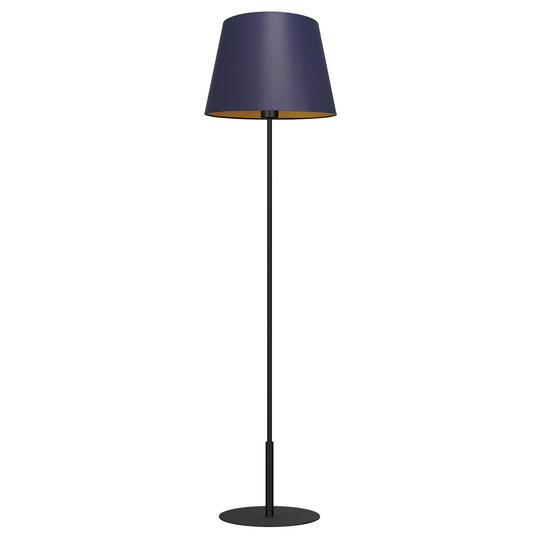 Gulvlampe Soho, konisk, rett blå/gull