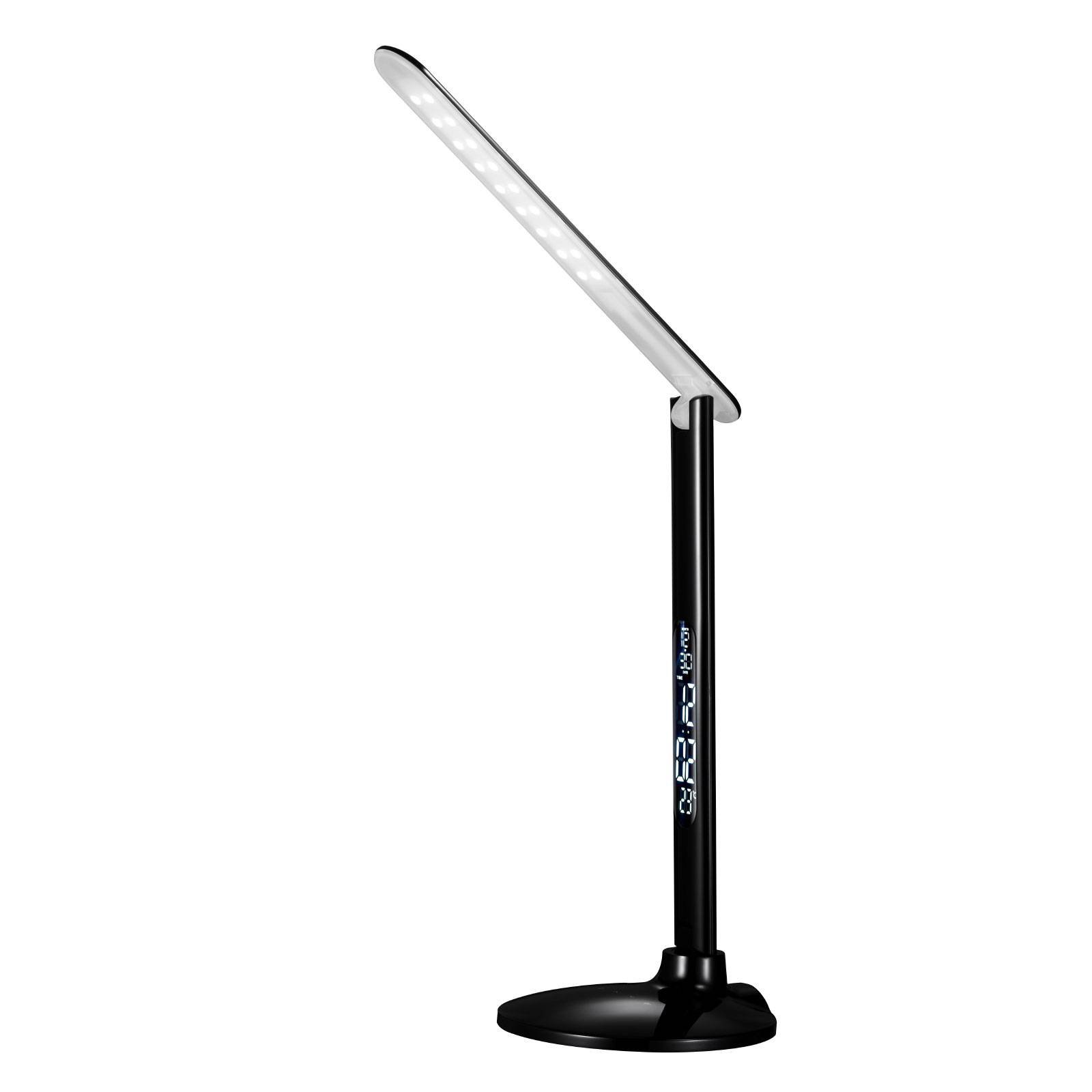 Success LED-skrivebordslampe med klokke, svart