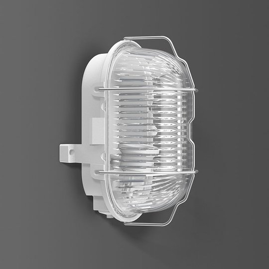RZB Standard vegglampe E27, plast oval IP44