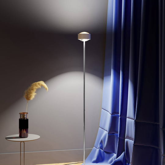 Puk Maxx Eye Floor LED matt linse, matt hvit/krom