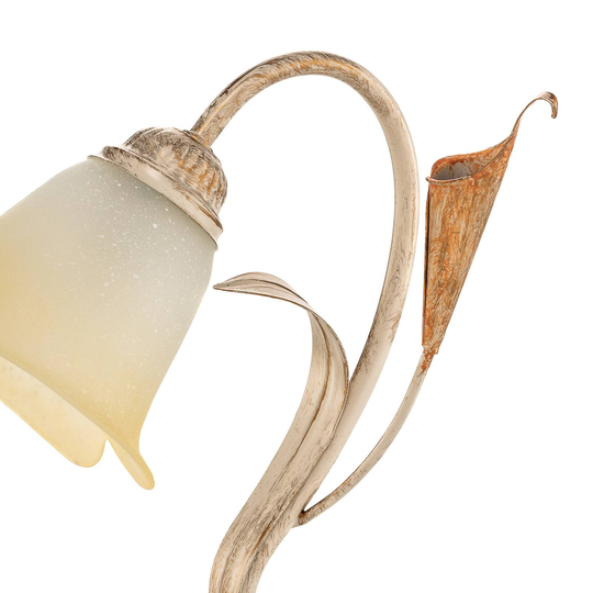 Lucrezia bordlampe i elfenben med blomsterskjerm