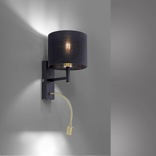 Paul Neuhaus Robin vegglampe med lesearm, svart