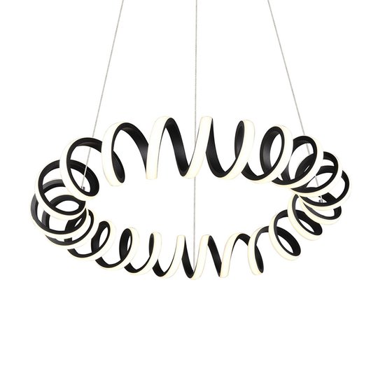 LED-pendellampe Curl, SwitchDim, svart