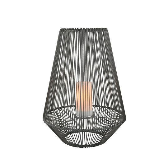 LED-solbordlampe Mineros, grå, 51 cm høy