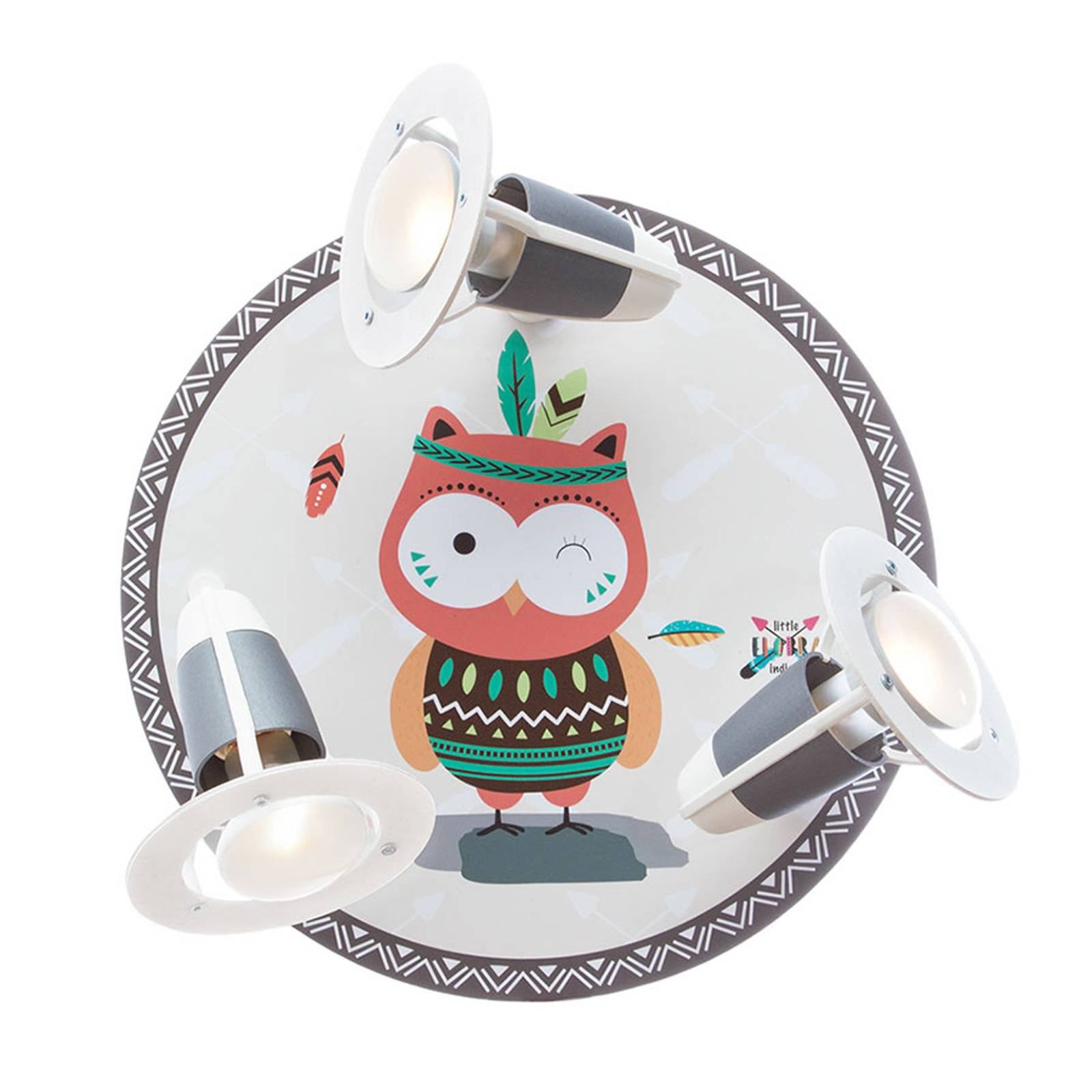 Taklampe Little Indians, Ugle Hannah, brun