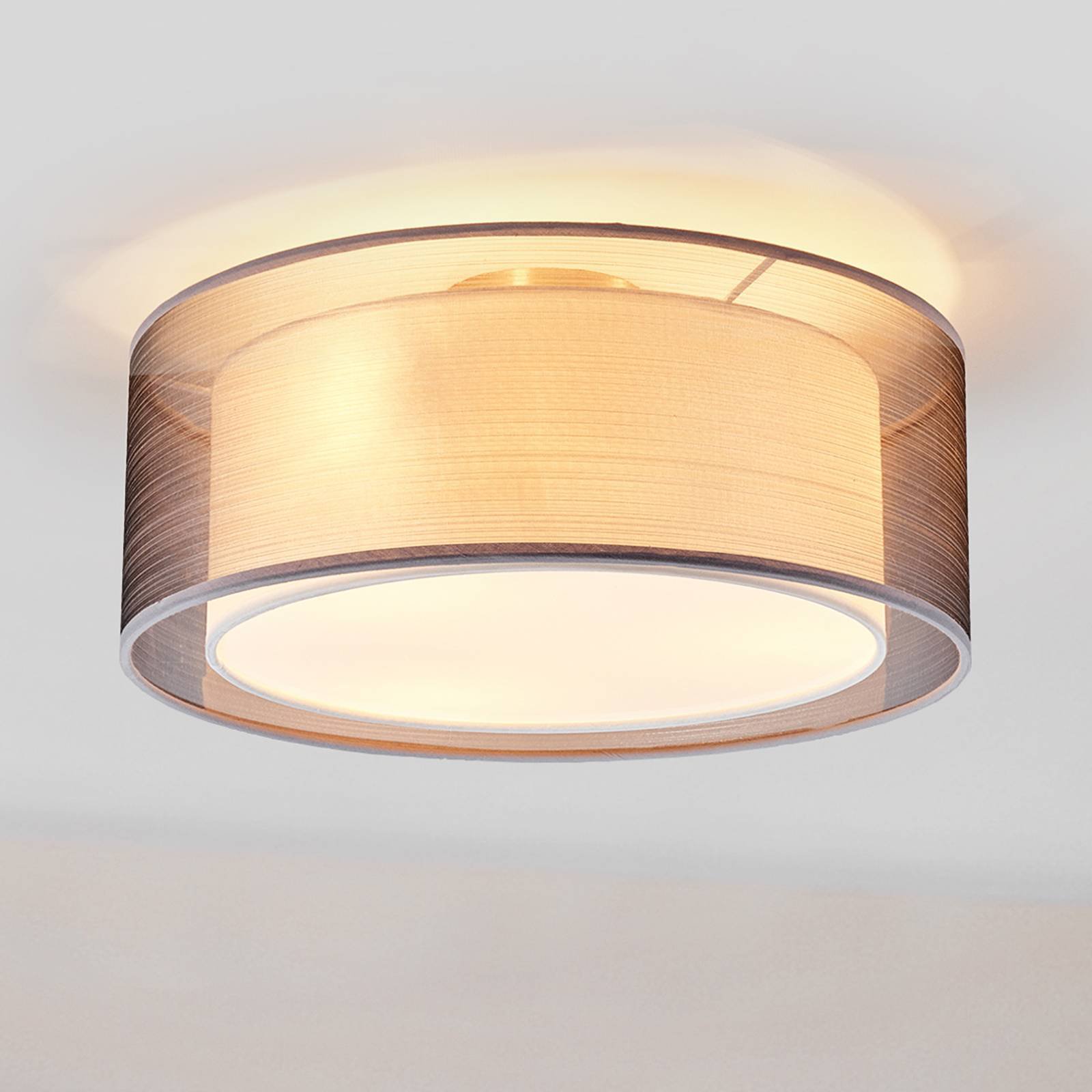Stofftaklampe Nica i grå