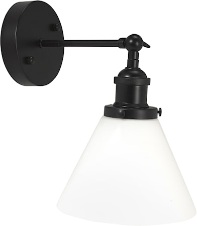 Vegglampe Sort Opal 18cm