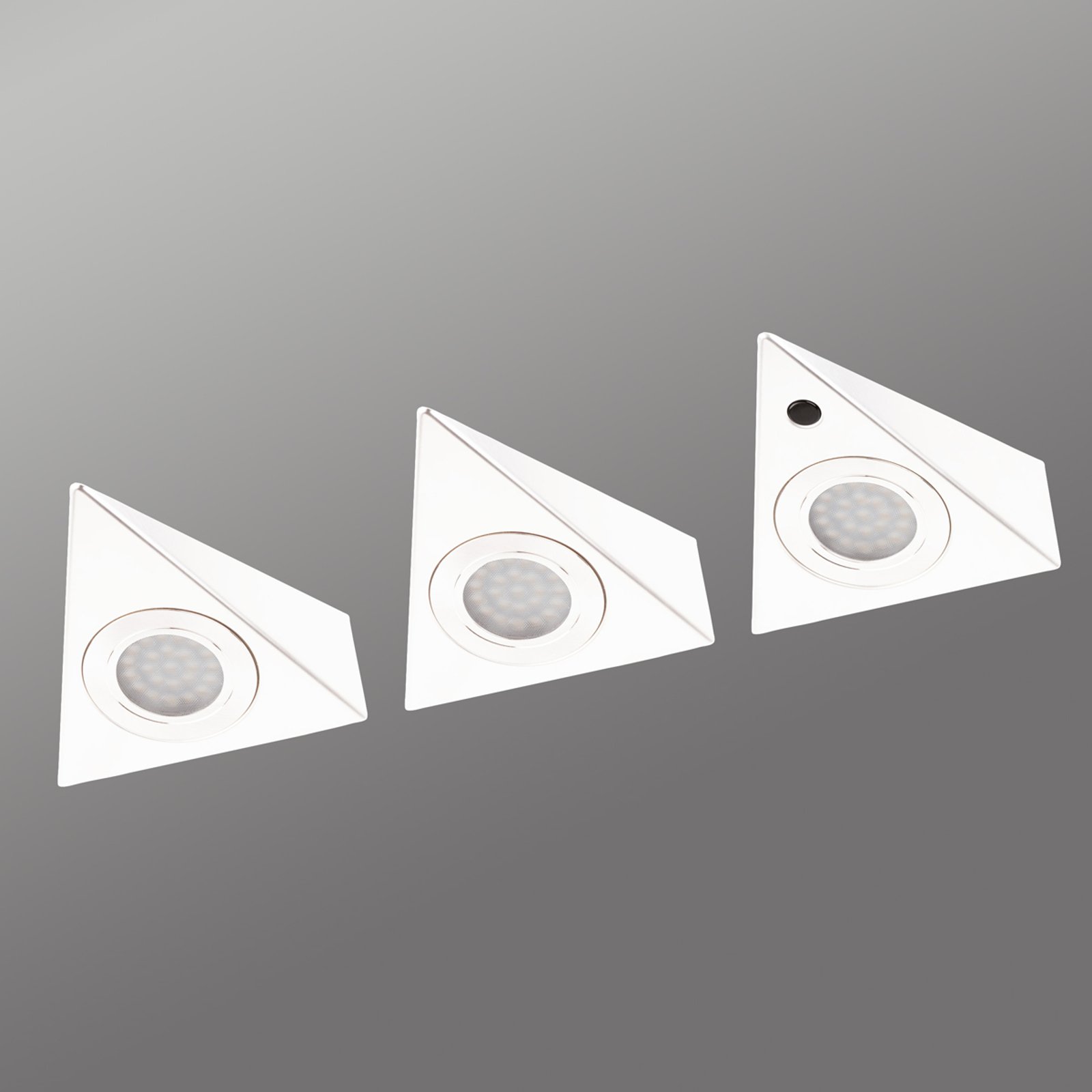 Hvit LED-skaplampe Cabinet Spots i sett på 3