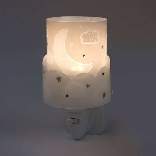 LED-nattlampe til barnerom Moon, grå