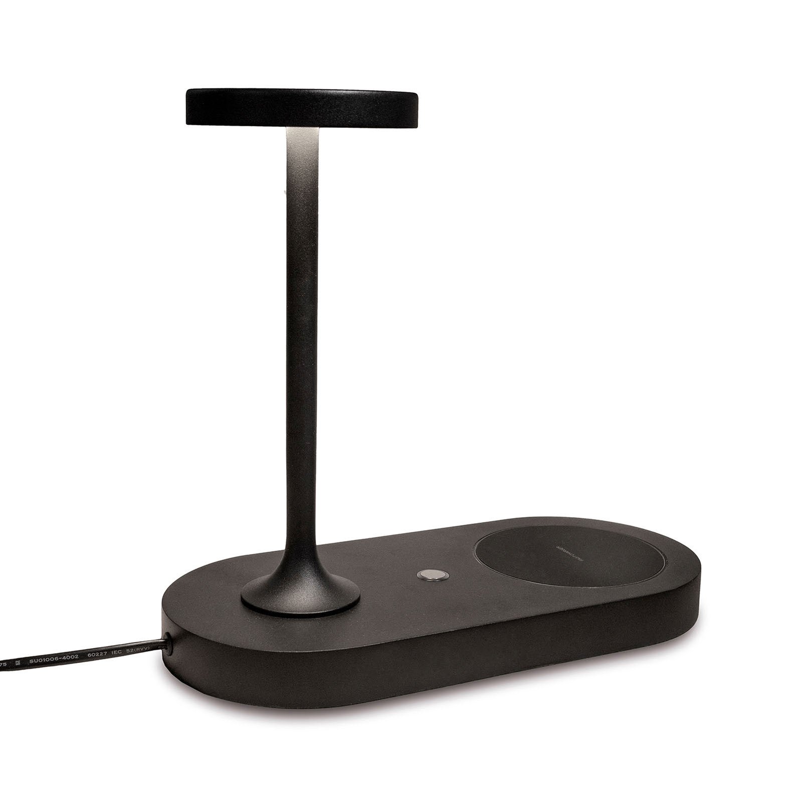 Ceres LED-bordlampe med ladestasjon, svart