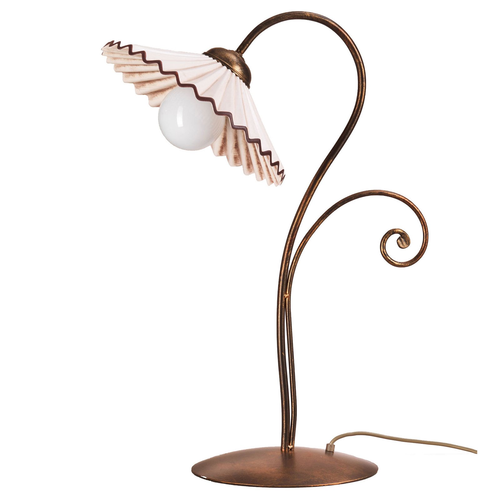 Bordlampe Rosina i bronse med keramisk skjerm