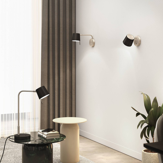 Astro Miura Wall LED-vegglampe, nikkel/svart