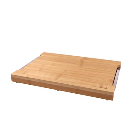 Skjærebrett bambus 41x28 cm, med rustfrie bakker (201 Stainless steel)