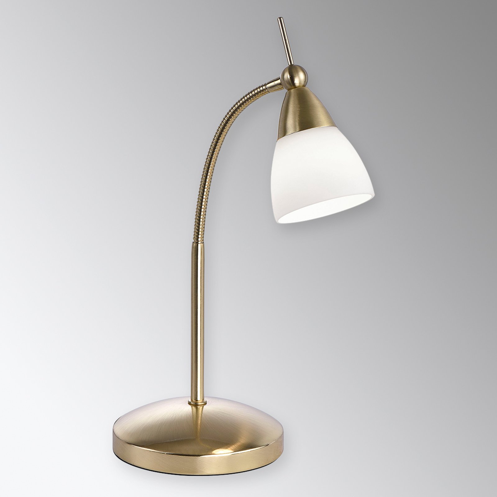 Messingfarget LED-bordlampe Pino med dimmer