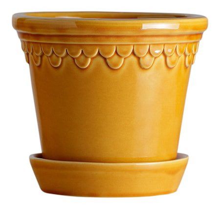 Copenhagen Potte med fat Yellow Amber 14 cm