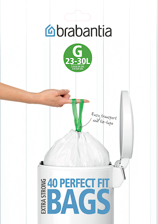 Søppelposer H, 40/50/60 Ltr (Dispenser Pakk med 30 poser) White