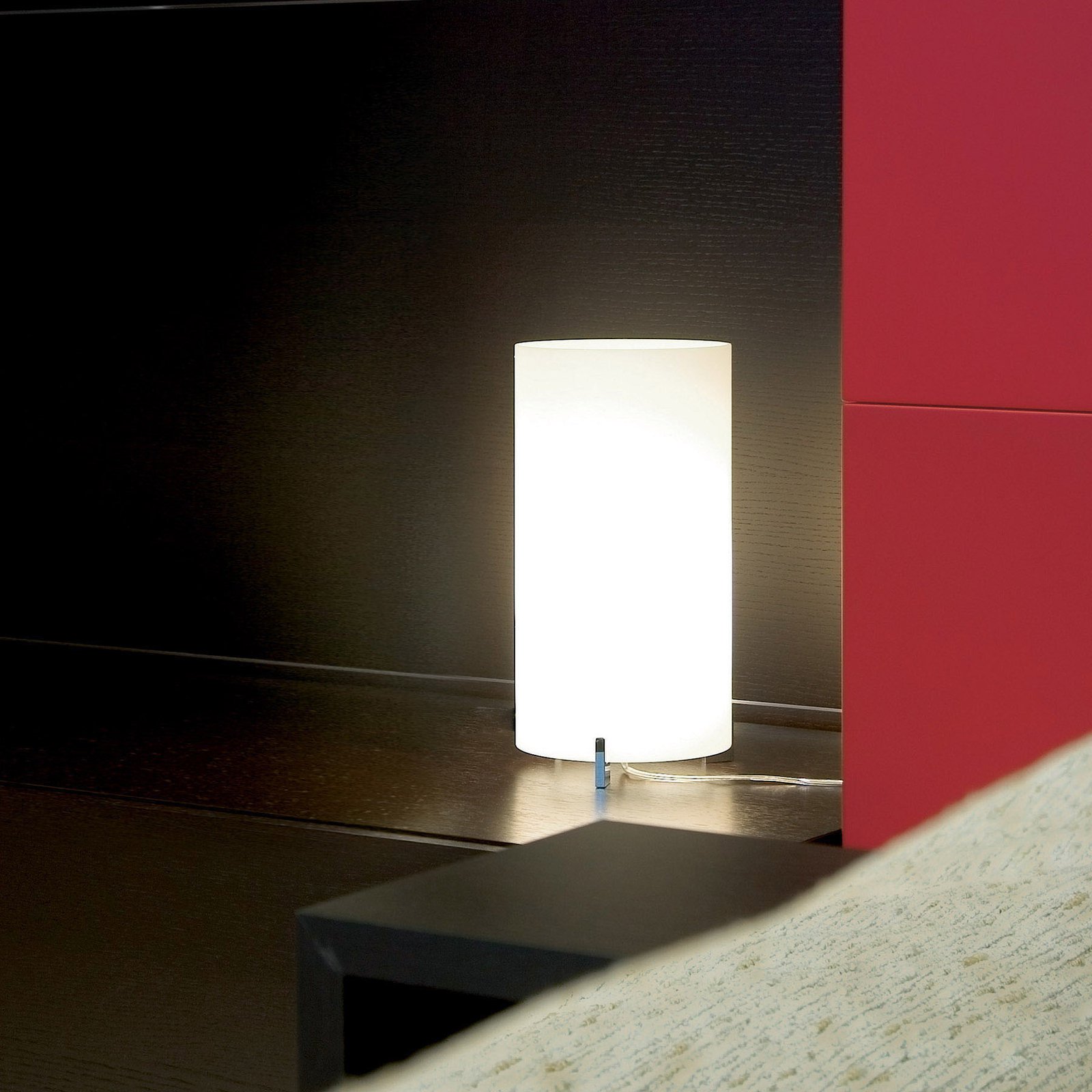 Prandina CPL Smal T1 bordlampe, krom, glass opal