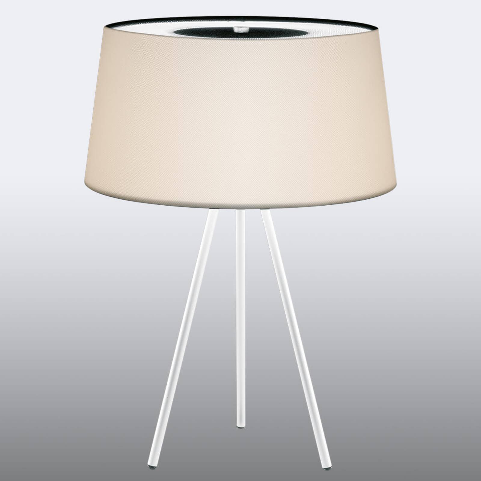 Edel bordlampe Tripod krem/ hvit fot